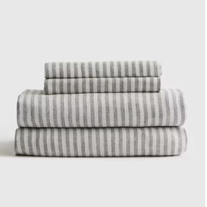 Quince European Linen Striped Sheet Set